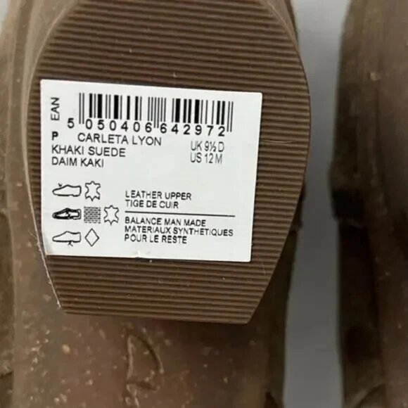 Clarks Carleta Lyon Ankle Boot Bootie Lace Up Women’s 12 Khaki Brown Suede - Picture 6 of 8